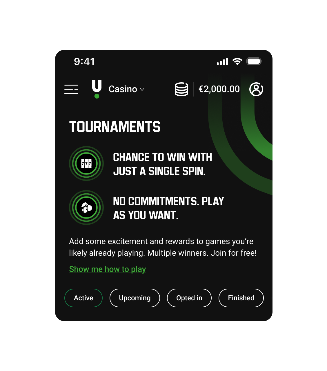 Redesigned tournament hero section